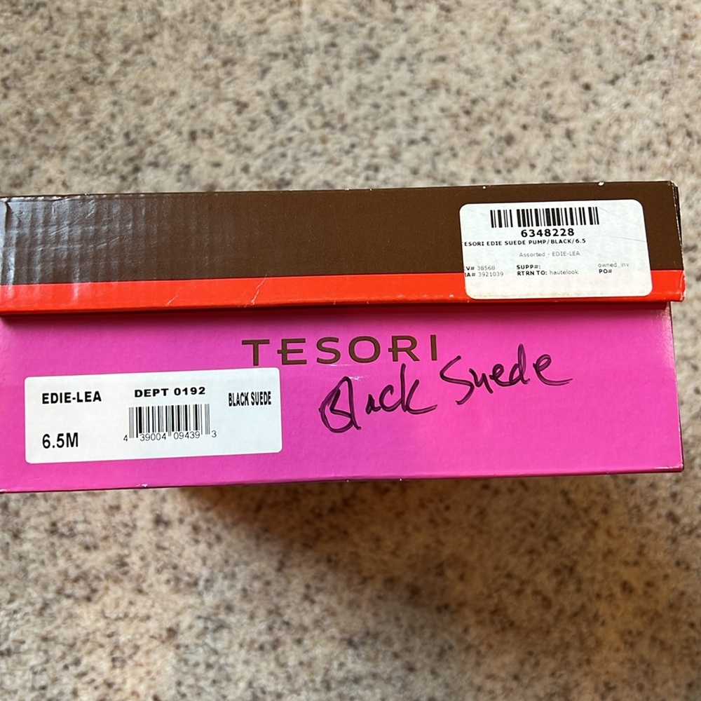 Tesori Edie Black Suede Heels - Picture 12 of 14